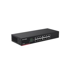 IP‑COM G1016D 16 Port Gigabit Metal Kasa Rack‑Mount Unmanaged Switch • 16×10/100/1000 Mbps RJ45 • 32 Gbps Back‑plane • 8 K MAC • 6 kV Lightning Protection • 1U Çelik Kasa