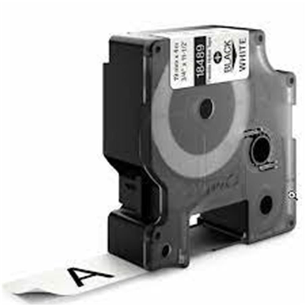 DYMO 18489 RhinoPRO Esnek Naylon Şerit 19mm x 3,5m Beyaz-Siyah