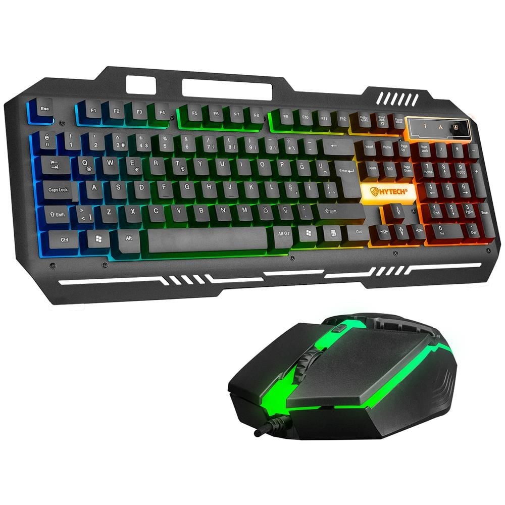 Hytech HKM-X86 QUIN Siyah USB Gökkuşağı Rainbow Aydınlatmalı Q Gaming Oyuncu Klavye + Mouse Set