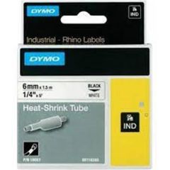 DYMO 18051 RhinoPRO Isıyla Küçülen Şerit 6mm x 1,5m Beyaz-Siyah