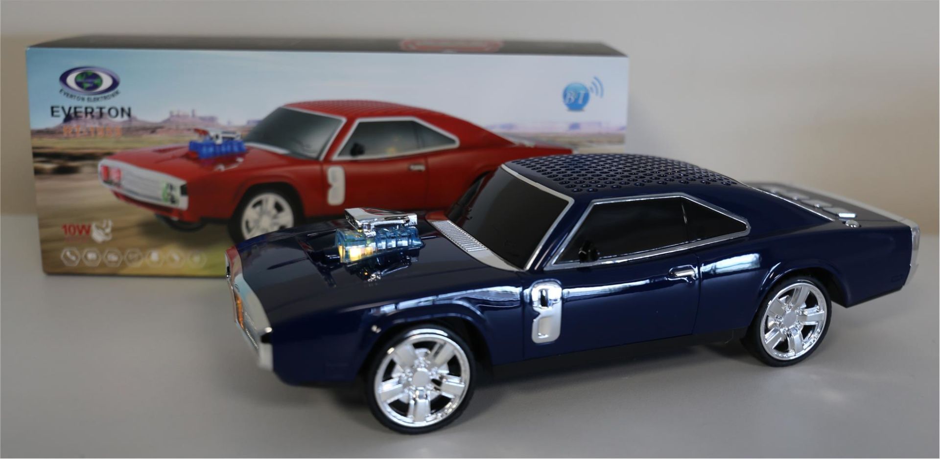 EVERTON RT-1959 Dark Blue Arabalı Bluetooth FM-USB-TF-AUX Şarjlı Nostaljik Radyo