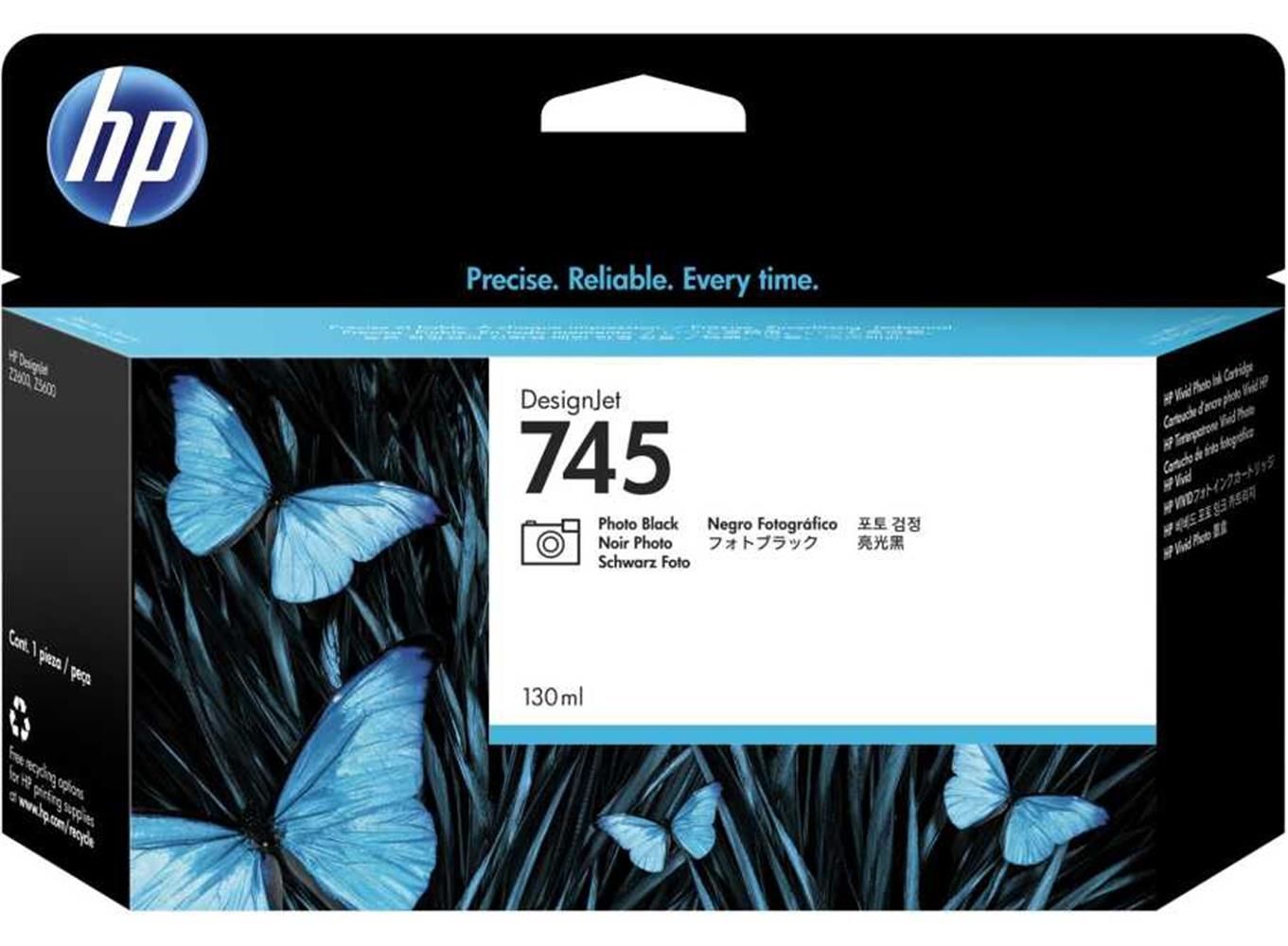 HP 745 Photo Black (Foto Siyah) 130ml Orijinal Plotter Mürekkep Kartuşu - F9J98A