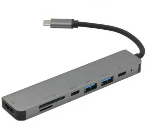 Frisby FA-7662TC USB Type-C™ - HDMI + SD-TF + USB 3.0 Adaptör + PD Şarj