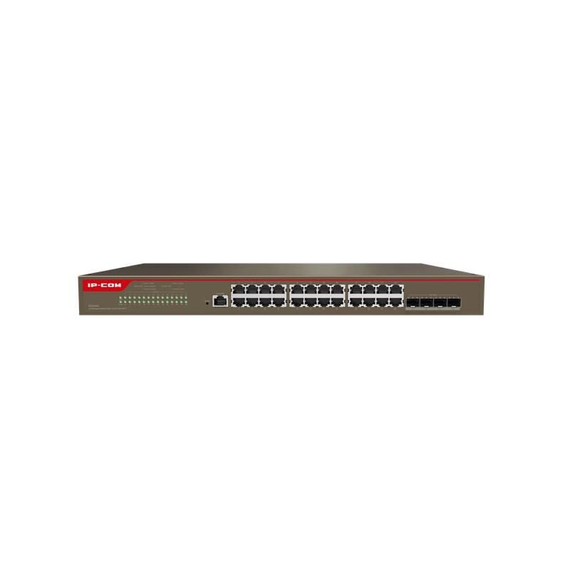 IP‑COM G5328X 24×10/100/1000 Mbps RJ45 + 4×10 Gbps SFP+ Uplink L3 Cloud‑Yönetilebilir Rackmount Switch (128 Gbps, 16K MAC, IMS Cloud)