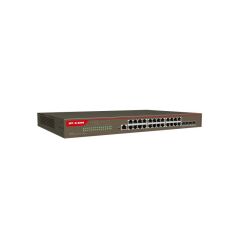 IP‑COM G5328X 24×10/100/1000 Mbps RJ45 + 4×10 Gbps SFP+ Uplink L3 Cloud‑Yönetilebilir Rackmount Switch (128 Gbps, 16K MAC, IMS Cloud)