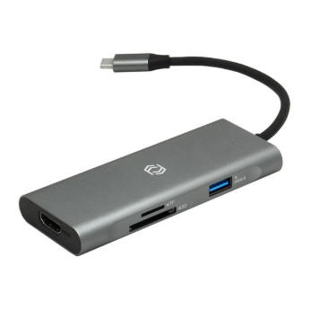 Frisby FA-7712TC USB Type-C™ Hub HDMI 4K Çıkış 3x USB 3.0 SD TF Kart Okuyucu Power Delivery (PD) Şarj Destekli Çoklayıcı Adaptör