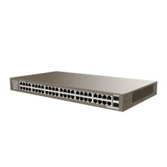 IP‑COM G3350F 48×10/100/1000 Mbps RJ45 + 2×1 Gbps SFP Uplink L2 Cloud‑Yönetilebilir Rackmount Switch (Metal, 1U)