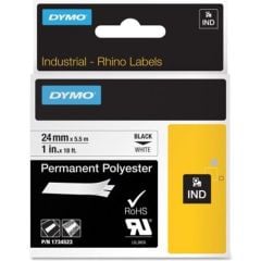 DYMO 18057 RhinoPRO Isıyla Küçülen Şerit 19mm x 1,5m Beyaz-Siyah