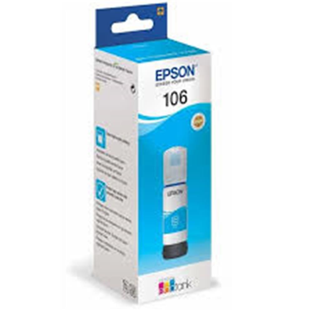 Epson 106 Cyan (Mavi) EcoTank Orijinal Mürekkep Şişesi (T00R240)