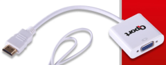 QPort Q-HD-VGJ HDMI to VGA Aktif Çevirici Adaptör HDMI Erkek VGA Dişi Görüntü Dönüştürücü Full HD Destekli