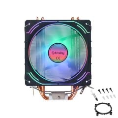 FRISBY FCL‑F1336C (P6S) Intel LGA 1366/115X/1200/1700 – AMD AM2/AM2+/AM3/AM4/AM5 6 Saf Bakır Borulu 120 mm ARGB PWM Fanlı Hava Soğutucu, 200 W TDP, 24 Ay Garanti