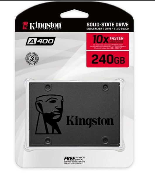 Kingston A400 240GB 2.5'' SATA 3 SSD SA400S37/240G 500MB/s Okuma 350MB/s Yazma Hızlı Sistem Disk