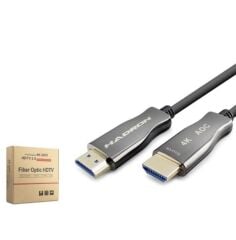 HADRON HDX2055 Fiber Optik HDMI 2.0 Kablo 4K 60 Hz 10 m Siyah Gri