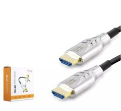 HADRON HDX2051 HDMI KABLO PVC 8K 60Hz HDMI 2.1 Versiyon 48 Gbps Optik OD8.0 50 m Siyah Kutu