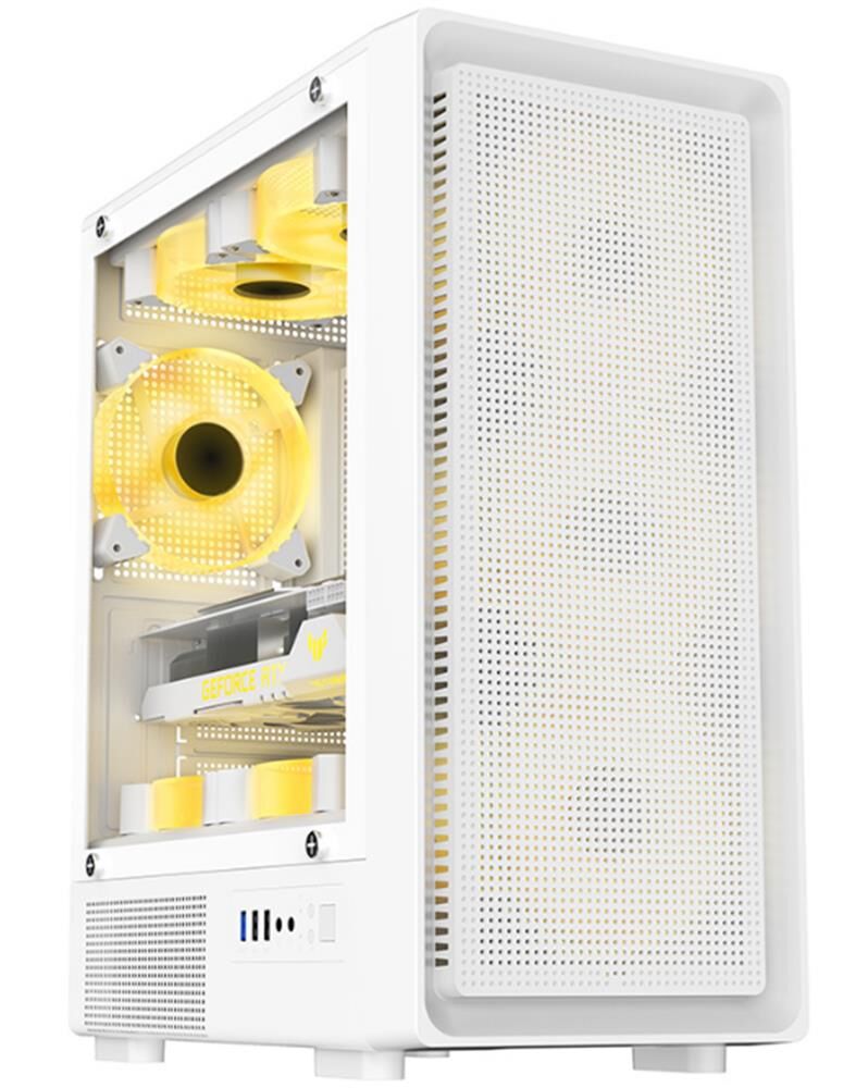 ELBA J‑330 Beyaz 650 W 80+ Sertifikalı ATX Kasa 650 W PSU Dahil Beyaz Temperli Cam Yan Panel Gaming Mid‑Tower