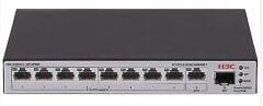 H3C S1600V2-10P-HPWR L2 9x 10-100-1000 BASE-T Ports (8x PoE+ Ports) 1x 1G SFP Port, 125W PoE+ Switch