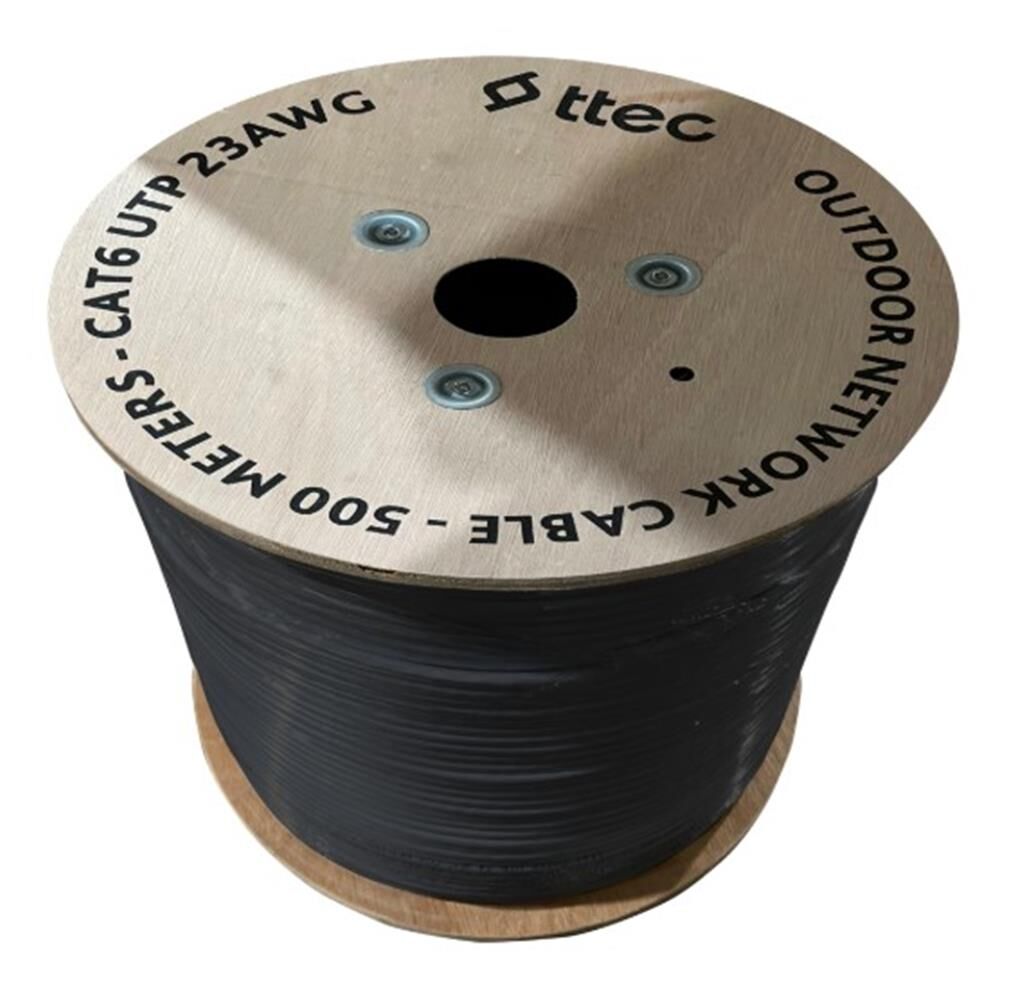 Ttec KBL-CAT6-23CCA-OUT500S Cat6 23AWG CCA Dış Mekan (Outdoor) PE Kılıf 500m Makaralı Kablo