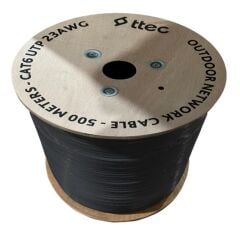 Ttec KBL-CAT6-23CCA-OUT500S Cat6 23AWG CCA Dış Mekan (Outdoor) PE Kılıf 500m Makaralı Kablo