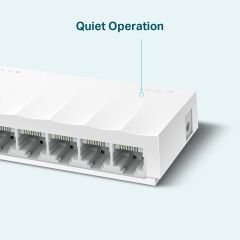 TP‑LINK LS1008 8×10/100 Mbps RJ45 Fanless Plastik Kasa Masaüstü Yönetimsiz Switch – Auto‑MDI/MDIX, IEEE 802.3X, Green Ethernet