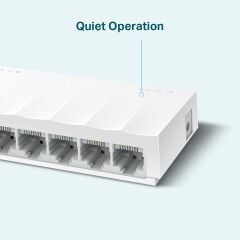 TP‑LINK LS1008 8×10/100 Mbps RJ45 Fanless Plastik Kasa Masaüstü Yönetimsiz Switch – Auto‑MDI/MDIX, IEEE 802.3X, Green Ethernet
