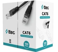 Ttec KBL-CAT6-23CCA-OUT100S 100 Metre Cat6 CCA Dış Mekan (Outdoor) Siyah Ethernet Kablosu