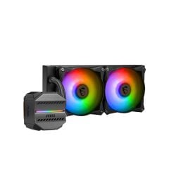 MSI MAG CORELIQUID M240 240 mm ARGB 2×120 mm Fanlı Copper Soğutma Bloğu & Alüminyum Radyatör 12‑Path 3100 RPM Pompa LGA1150/1151/1155/1156/1200/1700/2011/2066, AMD AM4/AM5 Destekli CPU Sıvı Soğutucu