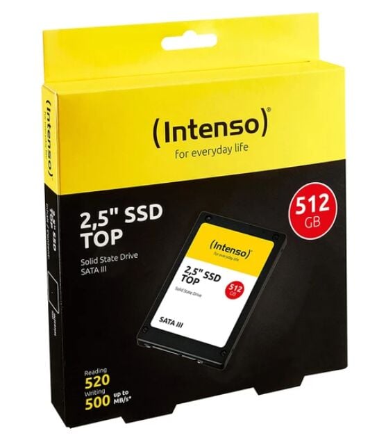 Intenso 512GB 2.5'' SATA SSD – 520MB/s Okuma / 500MB/s Yazma