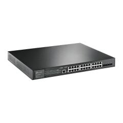 TP‑LINK OMADA TL‑SG3428XMP 24×10/100/1000 Mbps RJ45 PoE+ + 4×10 Gbps SFP+ L2+ Yönetilebilir Rackmount Switch – 384 W PoE Bütçesi, Fanlı, Omada SDN, Statik Yönlendirme, VLAN, ACL, QoS