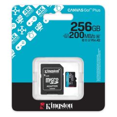 Kingston Canvas Go! Plus 256GB microSDXC UHS-I U3 V30 A2 Hafıza Kartı + Adaptör (SDCG4/256GB)