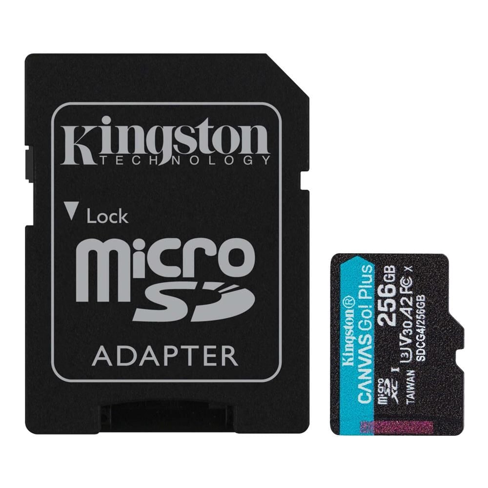 Kingston Canvas Go! Plus 256GB microSDXC UHS-I U3 V30 A2 Hafıza Kartı + Adaptör (SDCG4/256GB)