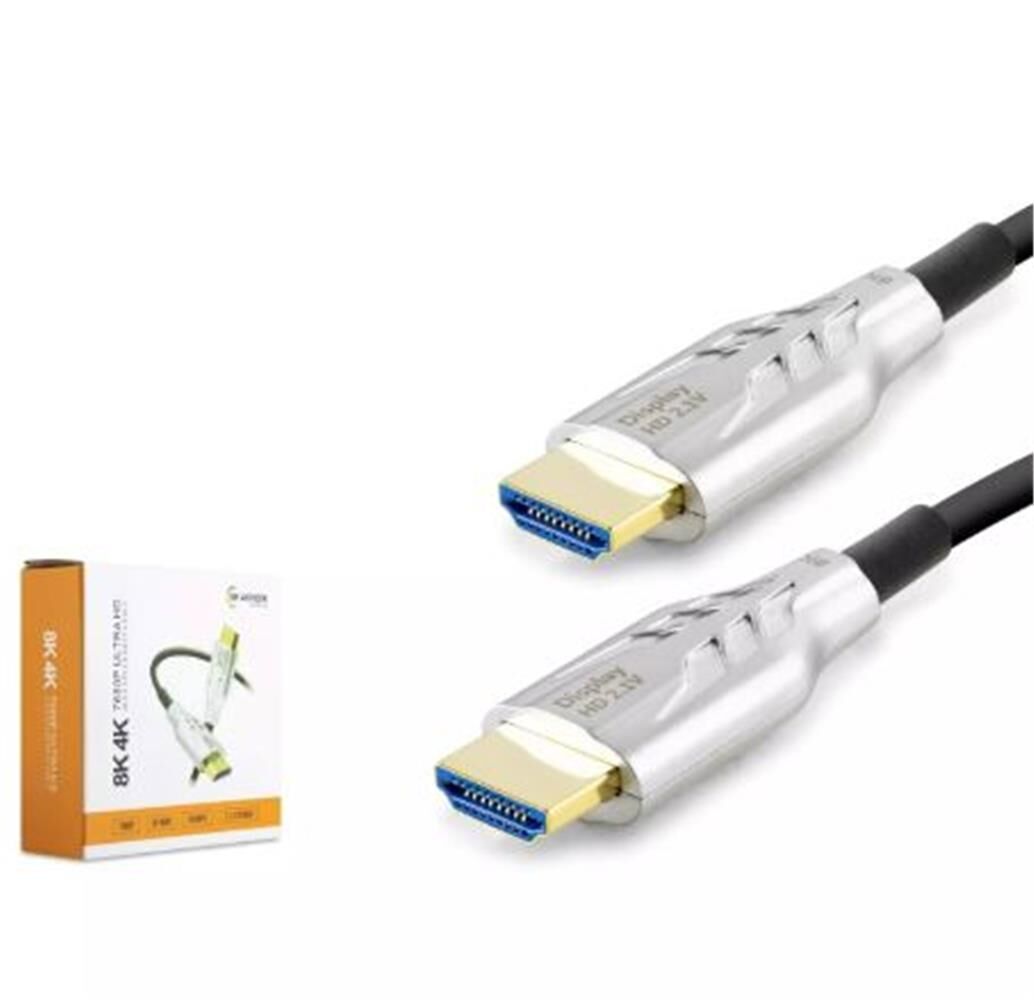 Hadron HDX2047 HDMI Kablo PVC 8K 60Hz 2.1V Optic OD8.0 10 Metre Siyah