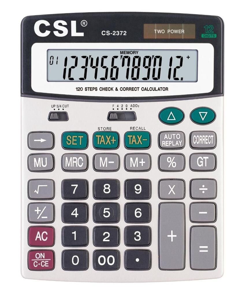 CSL CS-2372 12 Haneli İşlem Kontrollü ve Düzeltme Fonksiyonlu Masaüstü Hesap Makinesi