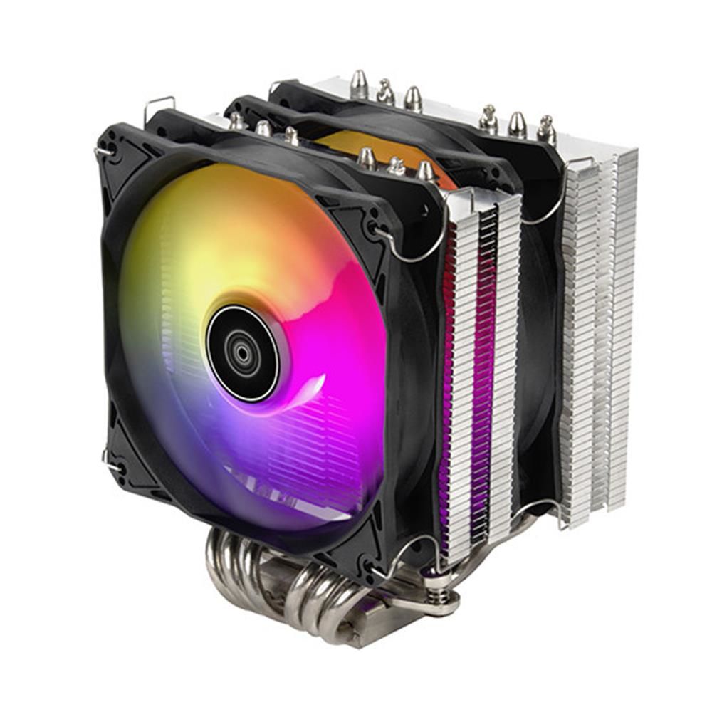 SilverStone SST‑HYD120‑ARGB Hydrogon D120 ARGB 6×6 mm Isı Borulu Dual‑Tower CPU Hava Soğutucu 2×120 mm PWM ARGB Fan 30,5 dB(A) Gürültü, 153 mm Yüksekliği Notebook ve Masaüstü Sistemler için
