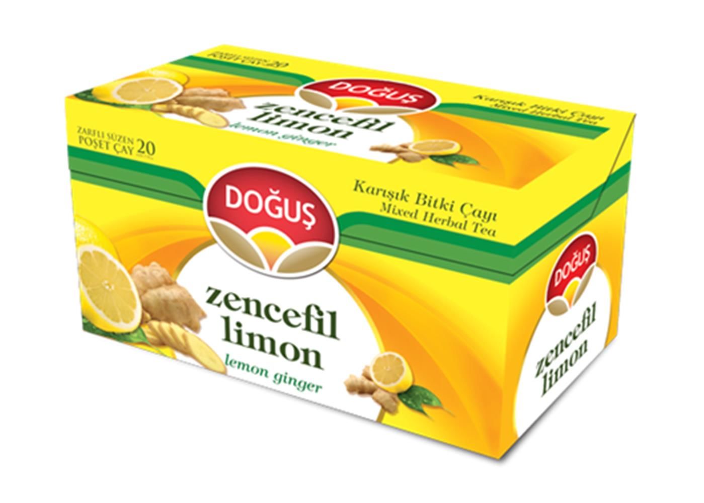 Doğuş Zencefil Limon Karışımlı Bitki Çayı 20 Adet x 2 g (40 g)