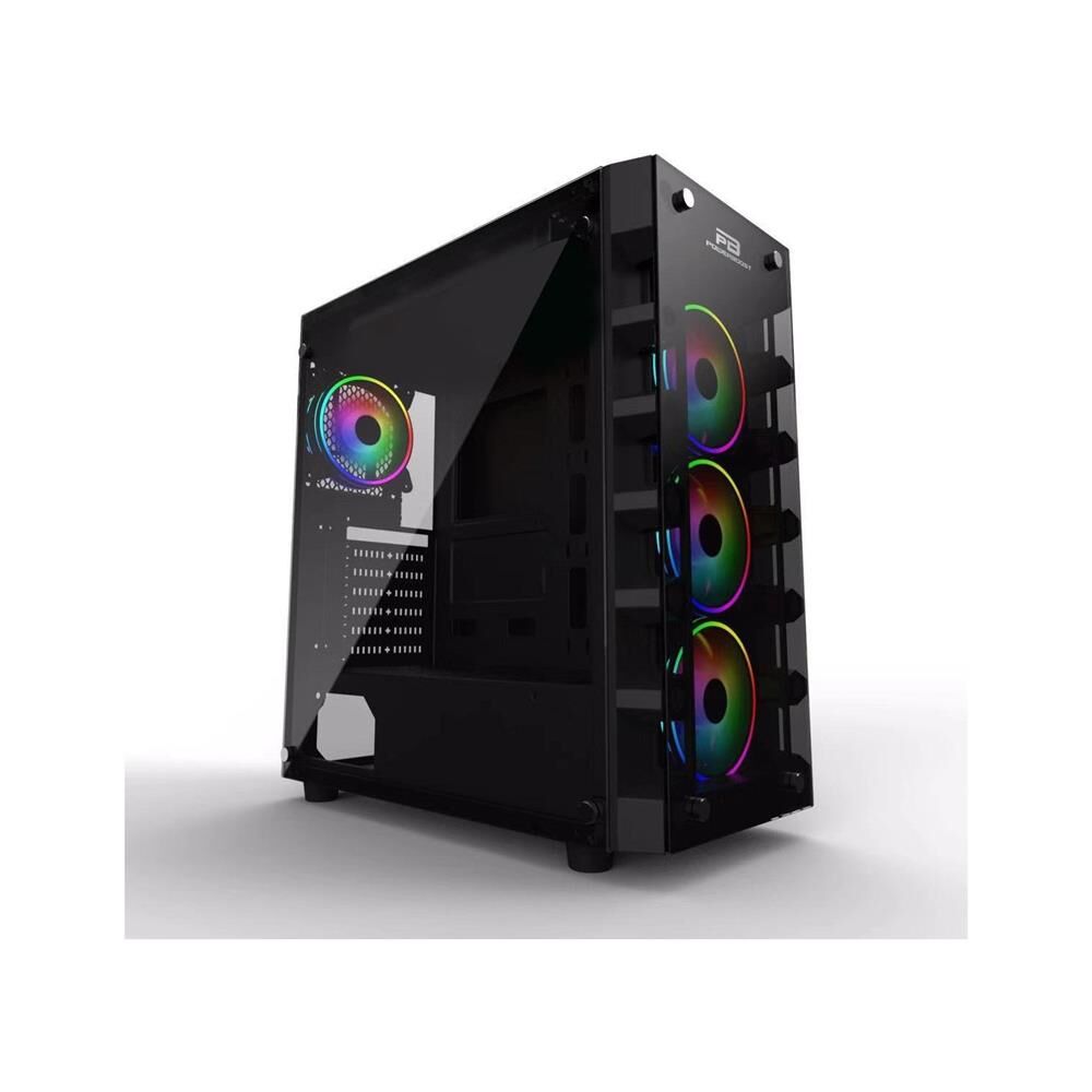 PowerBoost X59RGB‑650W 80+ USB 3.0 Tempered Glass 6 adet 12 cm RGB Fanlı Mid Tower Gaming Kasa ATX/Micro‑ATX/Mini‑ITX (JBST‑X59RGB‑650) 650W PSU Dahil