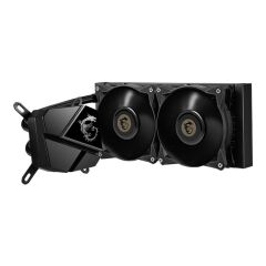 MSI MAG CORELIQUID P240 240 mm Dual 120 mm Ball‑Bearing Fan PWM 500–2000 RPM 78.73 CFM Ses Seviyesi 14.3–34.3 dBA Intel LGA 1150/1151/1155/1156/1200/1700/1366/2011/2066 & AMD AM4/FM2+/FM2/FM1/AM3+/AM3/AM2+/AM2 Uyumlu Siyah CPU Sıvı Soğutucu