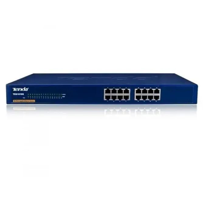 Tenda TEG1016G 16 Port 10/100/1000 Mbps Gigabit Ethernet Yönetilemez Network Switch Metal Kasa Rack Tipi