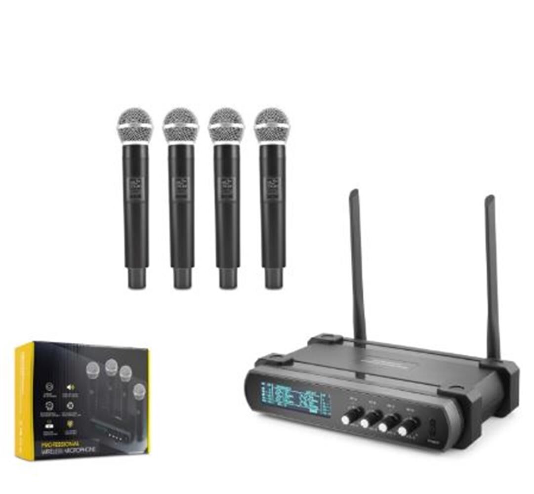Hadron HDX2792 Kablosuz 4-Mikrofon VHF Siyah