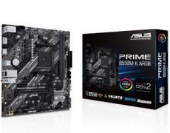 ASUS PRIME B550M-K ARGB DDR4 5100MHz mATX M.2 AMD HDMI DP AM4 Anakart