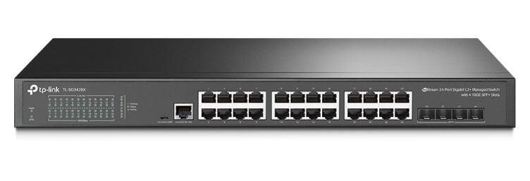 TP-Link Omada TL-SG3428X 24×Gigabit RJ45 + 4×10G SFP+ L2+ Yönetilebilir Fanless Rackmount Switch