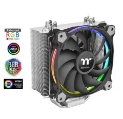 Thermaltake CL‑P052‑AL12SW‑A Riing Silent 12 RGB Sync Edition Intel‑AMD Tüm Soket Uyumlu 4× Ø6 mm Direct‑Touch Isı Borulu 159×140×74 mm 120 mm PWM Fan 150 W TDP CPU Soğutucu
