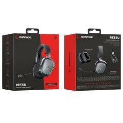 Rampage RETSU Siyah-Gri 2.4GHz Kablosuz + Bluetooth + Kablolu Üç Modlu Oyuncu Kulaklığı