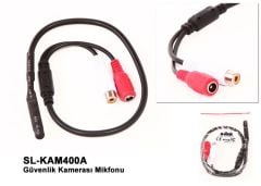 S‑link SL‑KAM400A Güvenlik Kamera Mikrofonu DC 9‑12 V 10 mA 600 Ω Empedans 200 Hz–10 kHz Frekans 1×RCA Kırmızı Dişi + 1×RCA Beyaz Erkek (Shenzhen Suntek Tech)