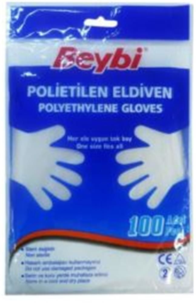 Beybi Polietilen Şeffaf Tek Kullanımlık Fırıncı Eldiveni 100 Adet