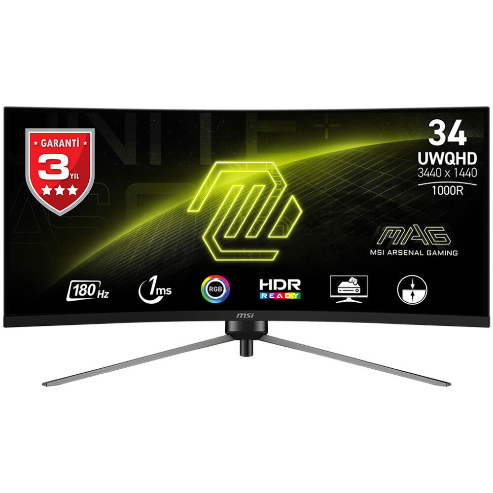 MSI 34'' MAG 345CQR Curved VA 1ms Siyah UWQHD Monitör
