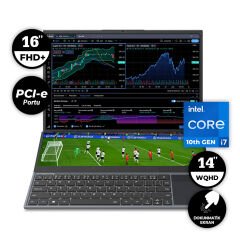 Quadro Diamond Duo Dual Screen 16 inç + 14 inç Dokunmatik Intel Core i7-10850H 16GB RAM 512GB NVMe SSD FreeDOS Dizüstü Bilgisayar