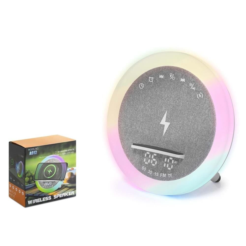 Hadron HD-A912 LED Işıklı Taşınabilir Kablosuz Bluetooth Hoparlör - Beyaz