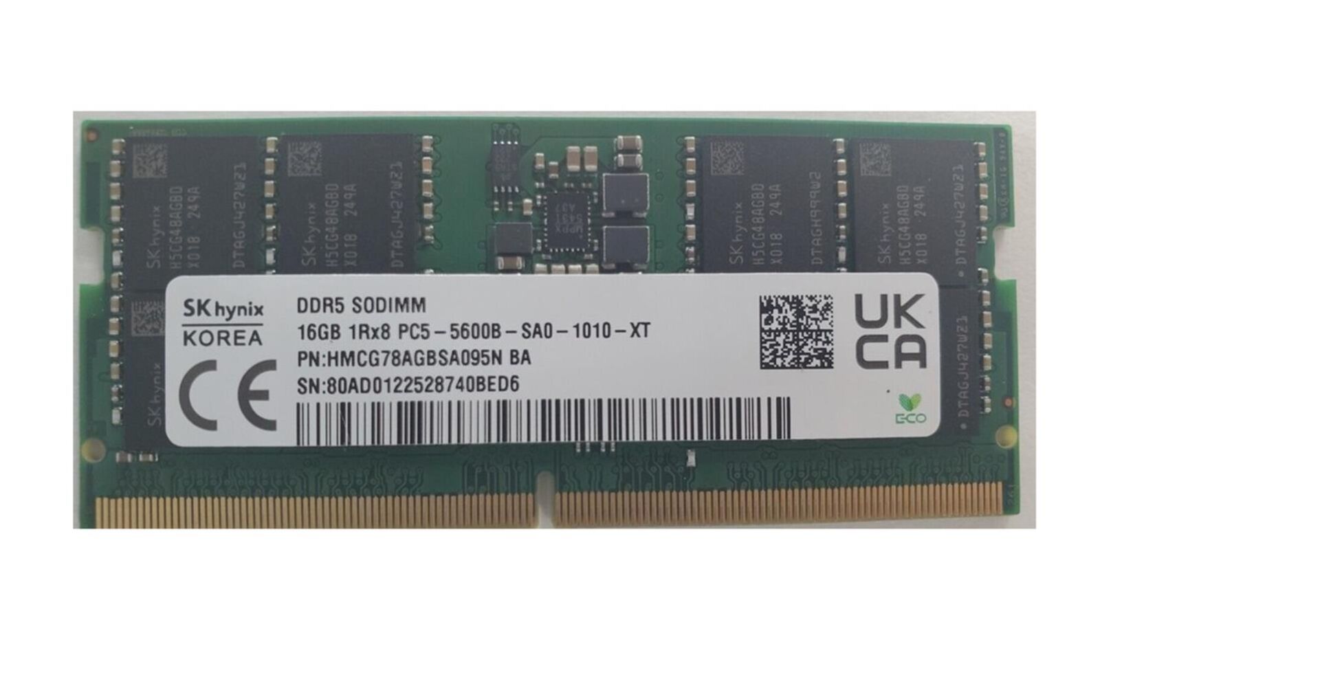 SK Hynix 16GB DDR5 5600MHz CL46 1.1V SODIMM Notebook RAM (HMCG78AGBSA095N)