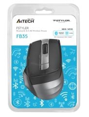A4 Tech FB35 Gri Bluetooth + 2.4G Nano Kablosuz Optik 2000 DPI Mouse