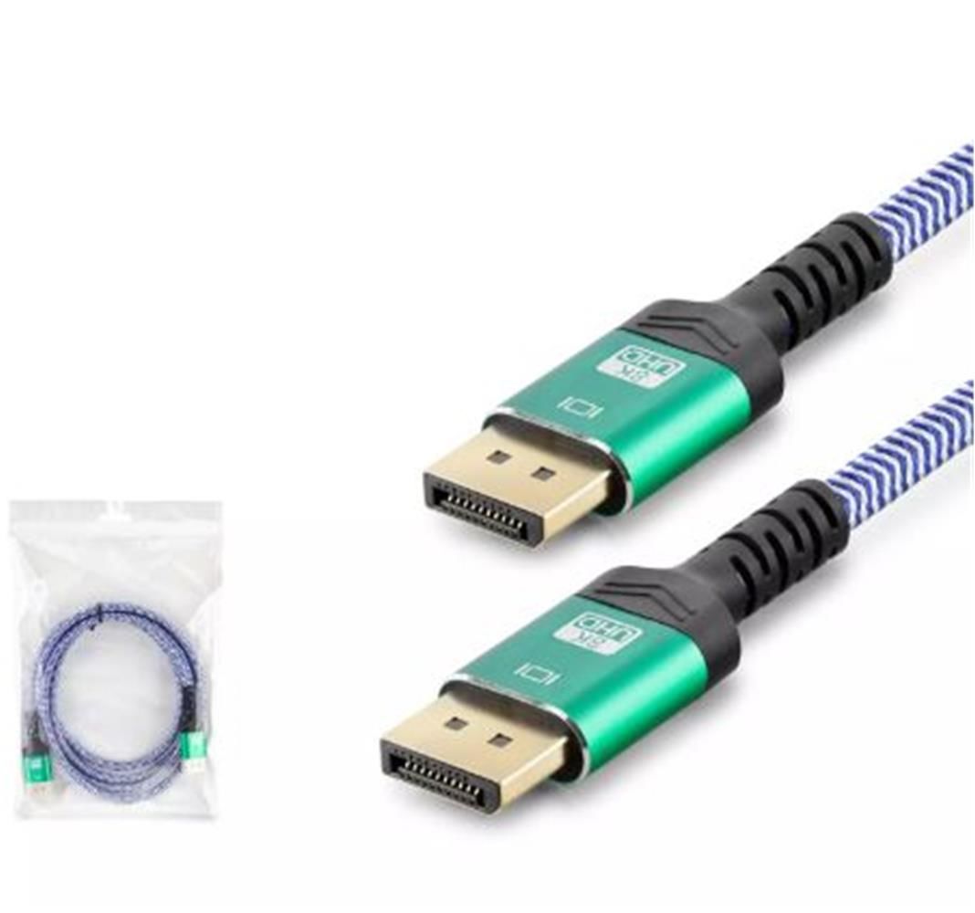 HADRON HDX7820 DisplayPort (M) to DisplayPort (M) Kablo 8K 144Hz Örgülü 2m Siyah